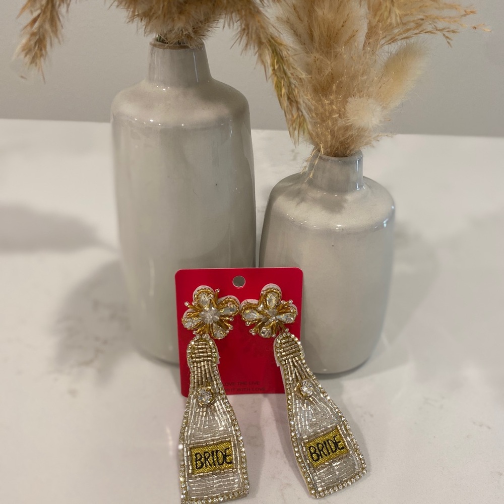 Boutique Nashville Bride Beaded Earrings Bachelorette